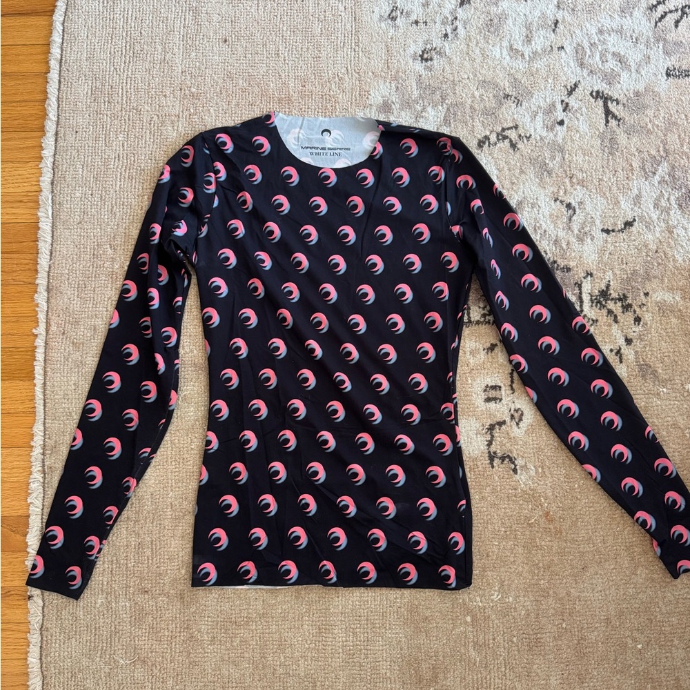 Marine Serre Black and Pink Crescent Moon Top